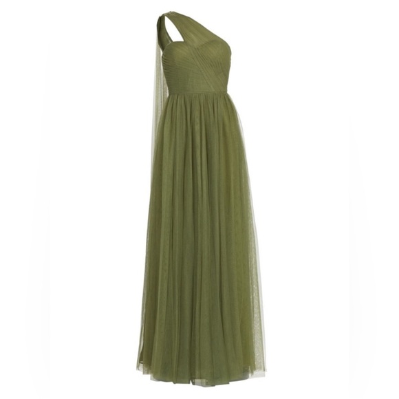slim fit dress slacks Sage Olive Green Spaghetti Strap Tulle Dream A-line Long Prom Dress, P –  SposaBridal main image 0